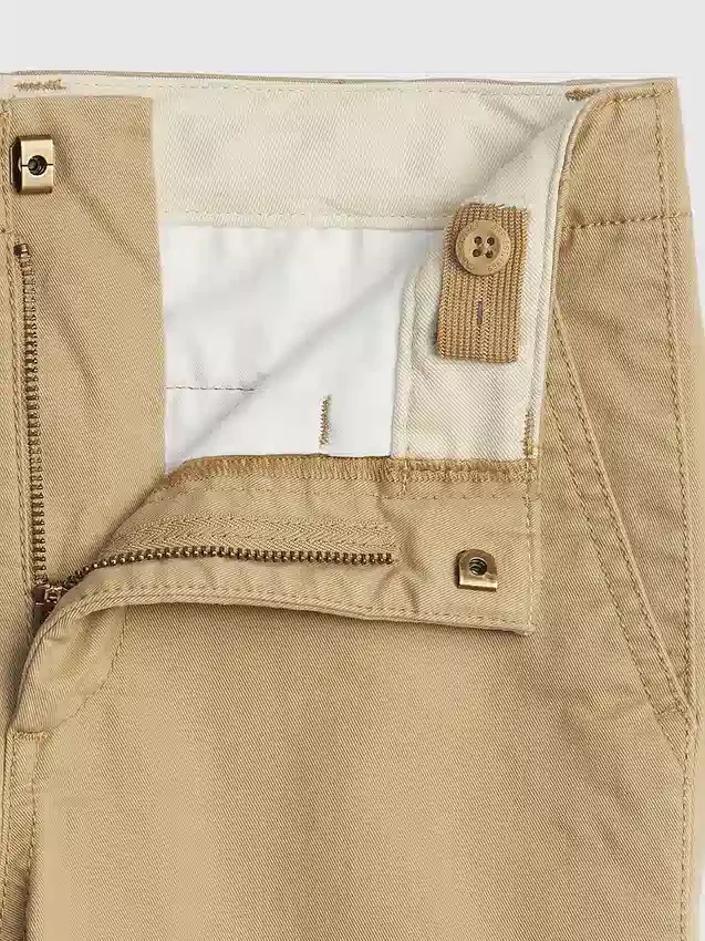 Pantaloni kaki elasticizzati a vestibilità dritta per bambini