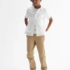 Pantaloni kaki elasticizzati a vestibilità dritta per bambini