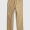 Pantaloni kaki elasticizzati a vestibilità dritta per bambini