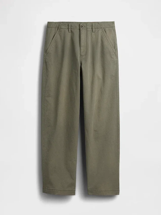 Pantaloni kaki larghi