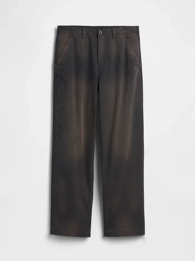 Pantaloni kaki larghi