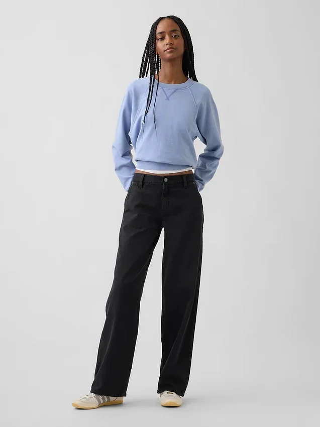 Pantaloni kaki larghi a vita bassa in stile anni '90