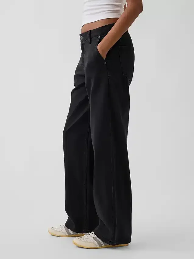 Pantaloni kaki larghi a vita bassa in stile anni '90