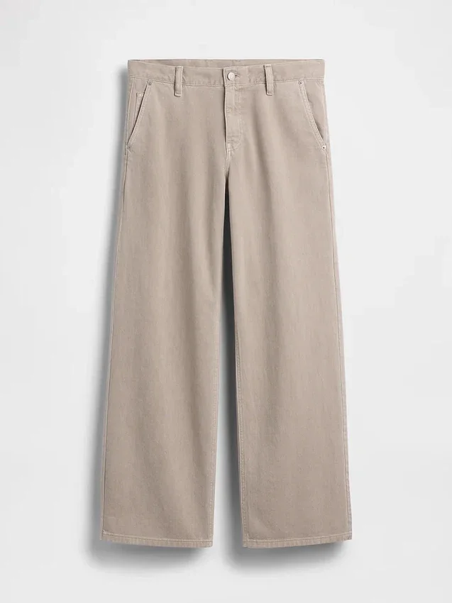 Pantaloni kaki larghi a vita bassa in stile anni '90
