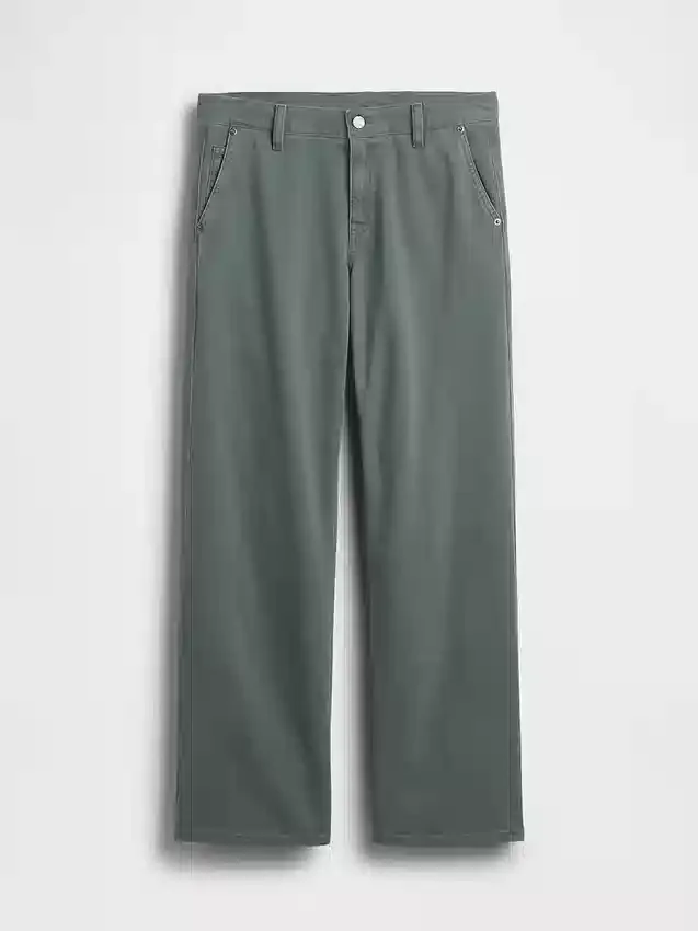 Pantaloni kaki larghi a vita bassa in stile anni '90