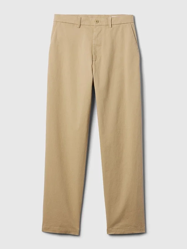 Pantaloni kaki larghi dal taglio moderno