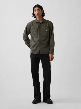Pantaloni kaki larghi in twill pesante stile anni '90