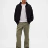 Pantaloni kaki larghi in twill pesante stile anni '90