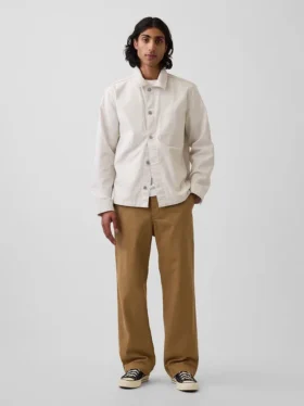 Pantaloni kaki larghi in twill pesante stile anni '90