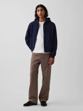 Pantaloni kaki larghi in twill pesante stile anni '90