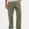 Pantaloni kaki larghi in twill pesante stile anni '90