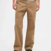 Pantaloni kaki larghi in twill pesante stile anni '90