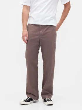 Pantaloni kaki larghi in twill pesante stile anni ’90