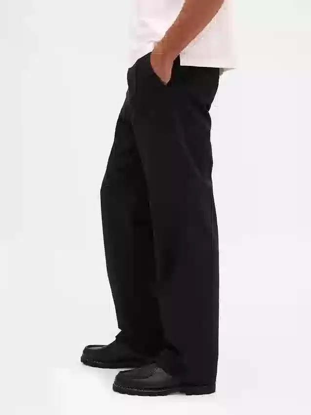 Pantaloni kaki larghi in twill pesante stile anni '90