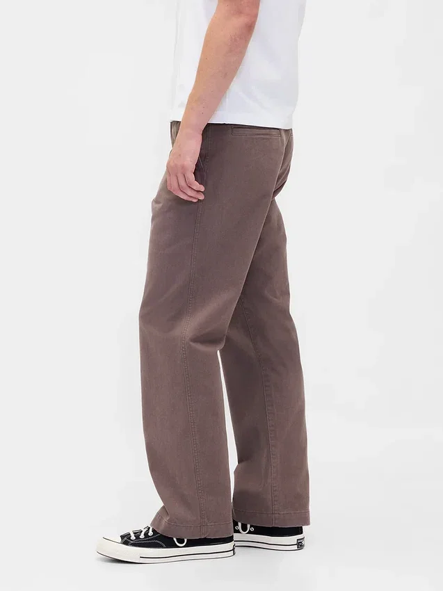 Pantaloni kaki larghi in twill pesante stile anni '90