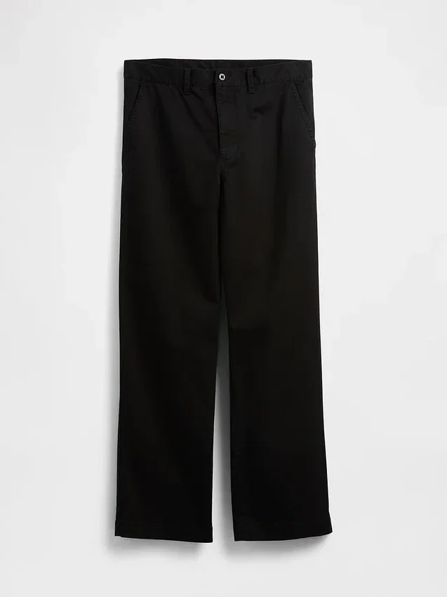 Pantaloni kaki larghi in twill pesante stile anni '90