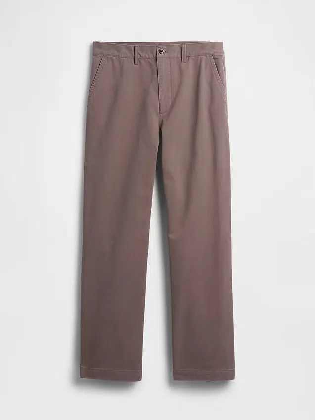 Pantaloni kaki larghi in twill pesante stile anni '90