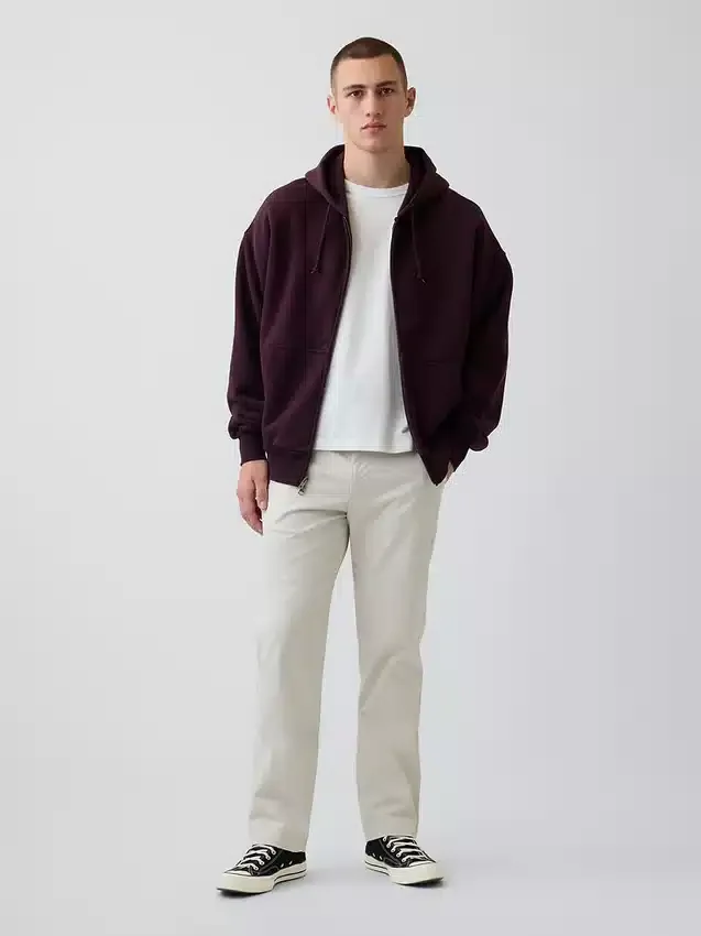 Pantaloni kaki moderni a vestibilità dritta