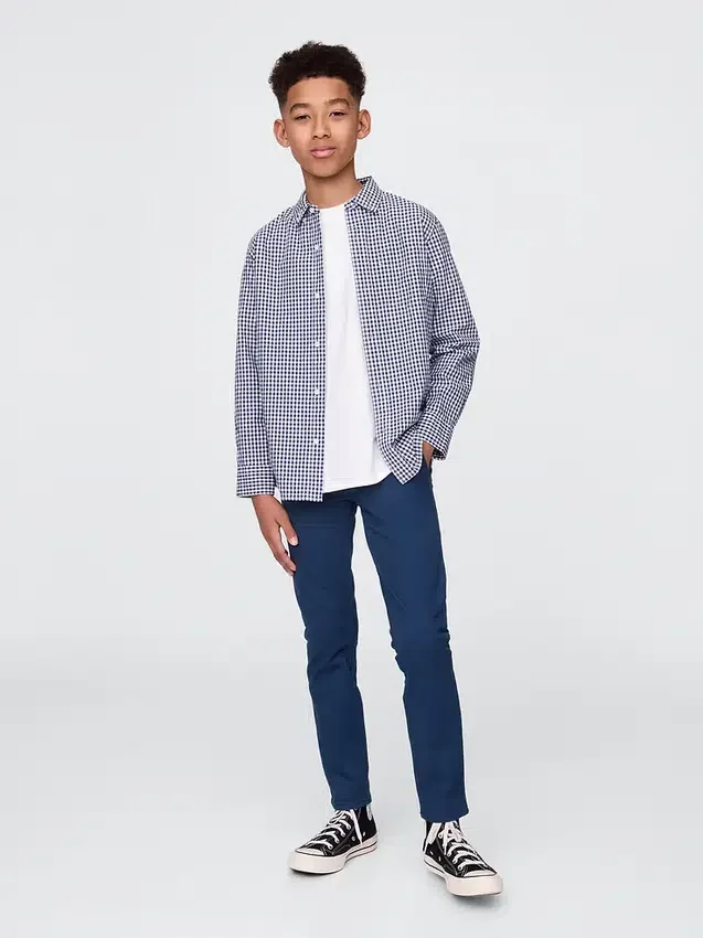 Pantaloni kaki skinny da uniforme per bambini