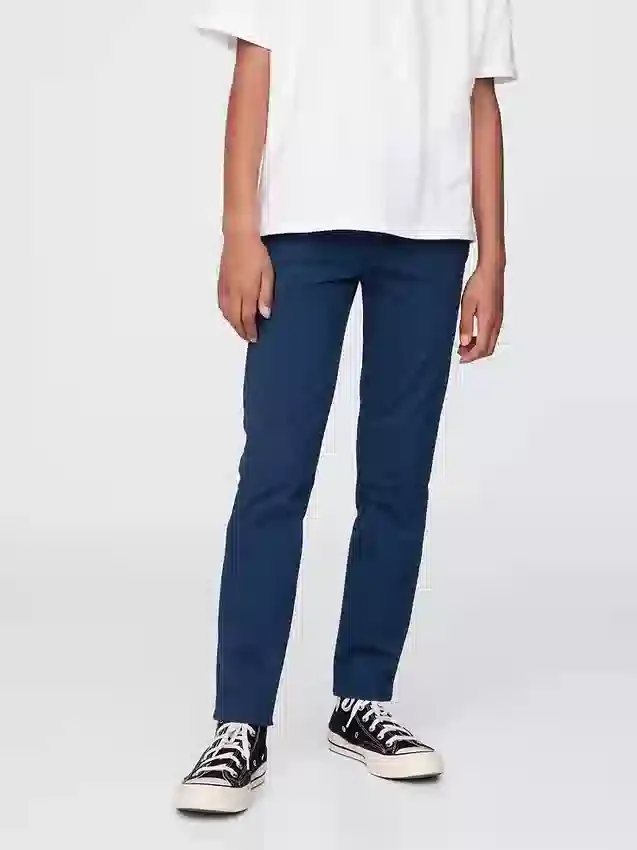 Pantaloni kaki skinny da uniforme per bambini