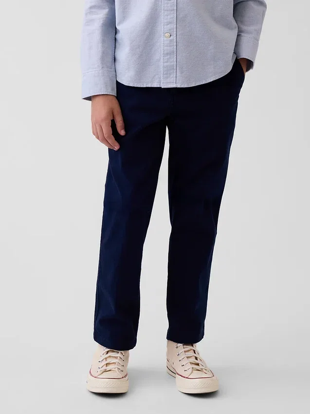Pantaloni kaki slim da bambino in stile uniforme moderno