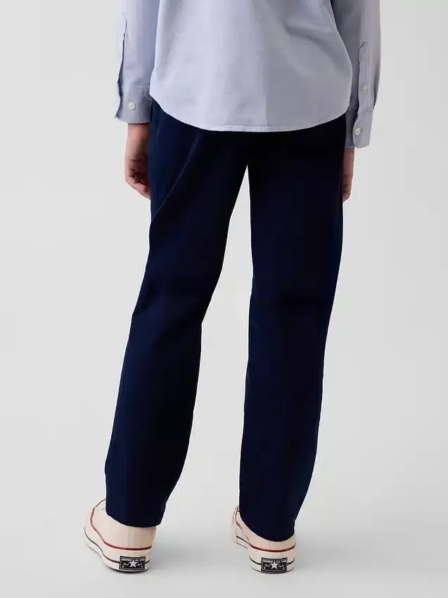 Pantaloni kaki slim da bambino in stile uniforme moderno