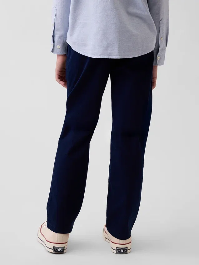 Pantaloni kaki slim da bambino in stile uniforme moderno