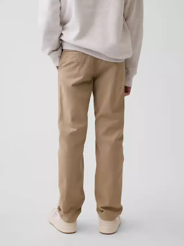 Pantaloni kaki slim da bambino in stile uniforme moderno