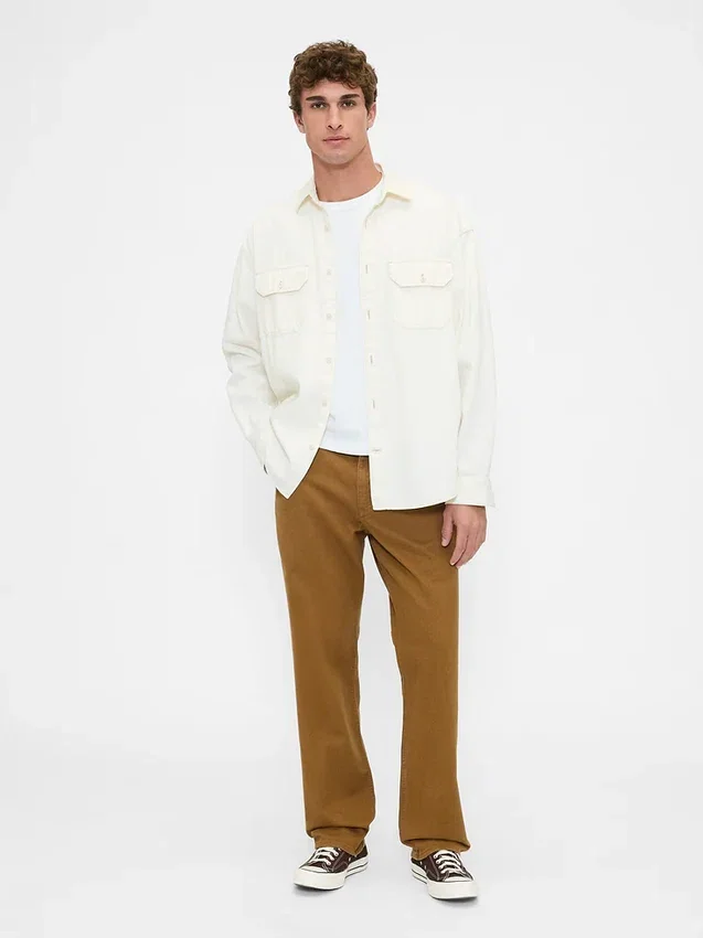 Pantaloni kaki utility dal taglio dritto e morbido