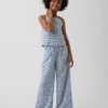 Pantaloni larghi comodi in misto lino e cotone per bambini