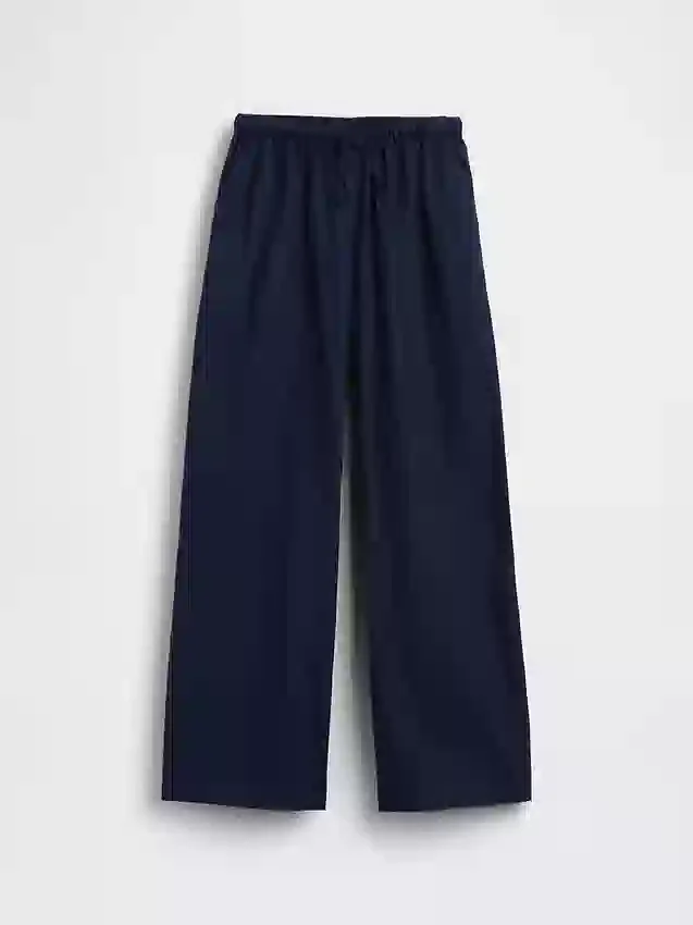 Pantaloni larghi comodi in misto lino e cotone per bambini
