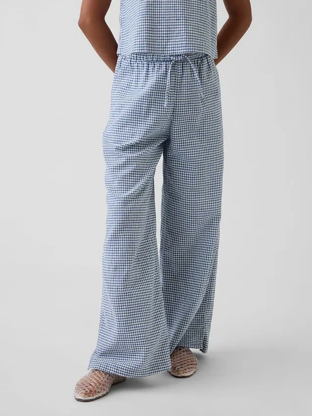 Pantaloni larghi comodi in misto lino e cotone per bambini