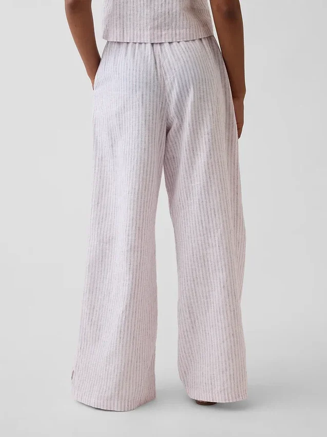 Pantaloni larghi comodi in misto lino e cotone per bambini