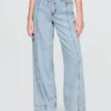 Pantaloni larghi in denim ultrasoft a vita media