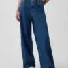 Pantaloni larghi in denim ultrasoft a vita media
