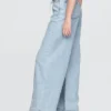 Pantaloni larghi in denim ultrasoft a vita media