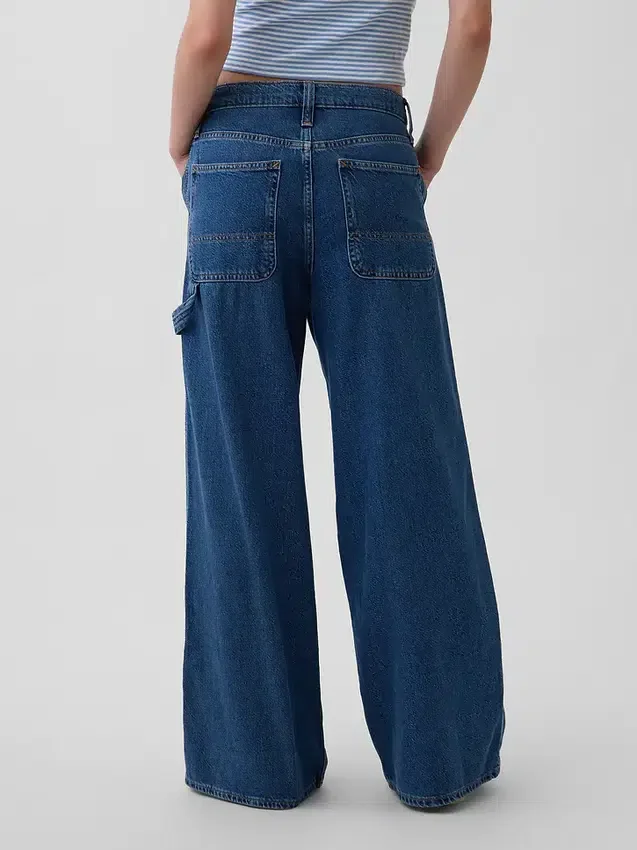 Pantaloni larghi in denim ultrasoft a vita media