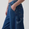 Pantaloni larghi in denim ultrasoft a vita media