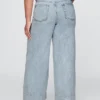 Pantaloni larghi in denim ultrasoft a vita media