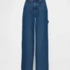 Pantaloni larghi in denim ultrasoft a vita media