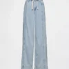 Pantaloni larghi in denim ultrasoft a vita media