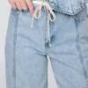 Pantaloni larghi in denim ultrasoft a vita media