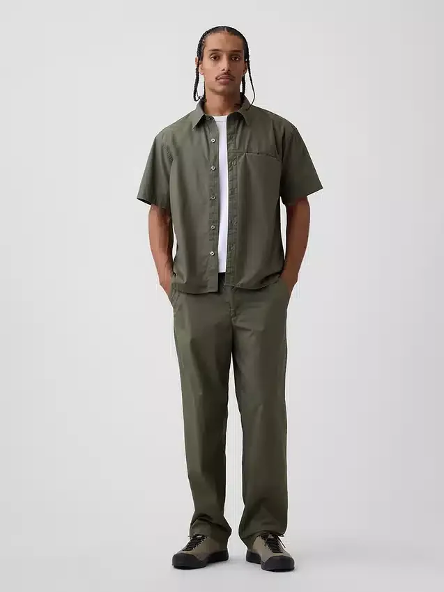 Pantaloni larghi in popeline stile anni '90