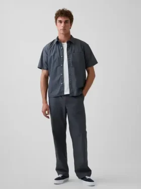 Pantaloni larghi in popeline stile anni '90