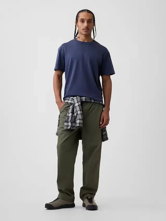 Pantaloni larghi in popeline stile anni '90