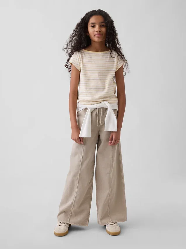 Pantaloni larghi in twill per bambini