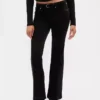 Pantaloni lunghi e slim in velluto a coste a vita bassa