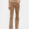 Pantaloni lunghi e slim in velluto a coste a vita bassa