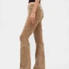Pantaloni lunghi e slim in velluto a coste a vita bassa