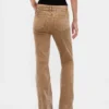 Pantaloni lunghi e slim in velluto a coste a vita bassa